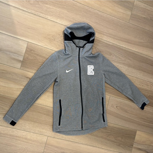Nike NBA Los Angeles Clippers Full Zip Grey Showtime Hooded Jacket Men’s S NWOT - Picture 1 of 8